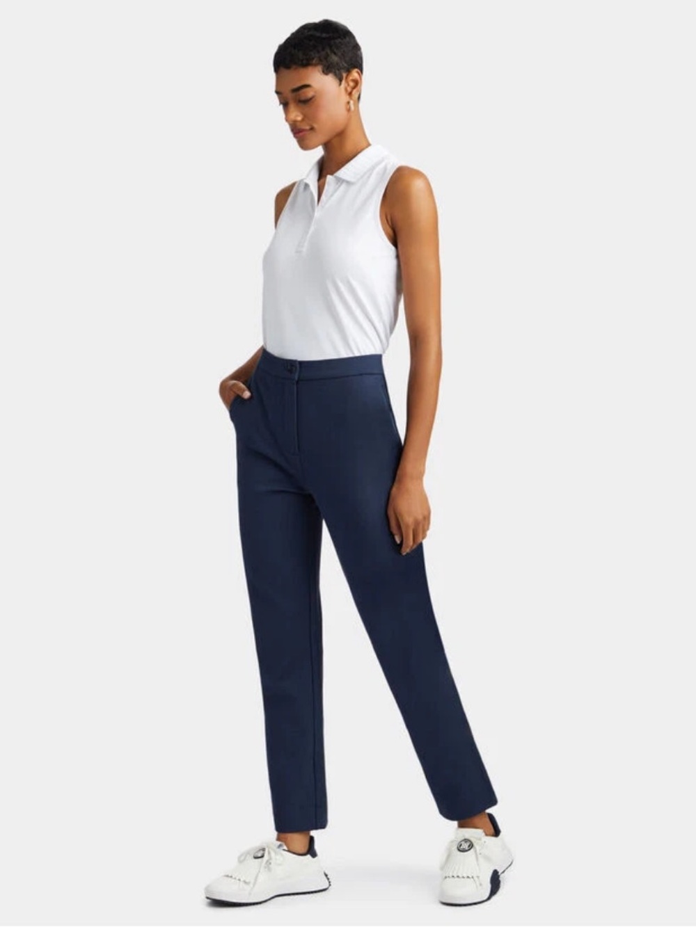 G/Fore Cigarette Leg High Rise Trouser Pants Size 6 Navy Womens Golf NEW